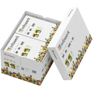 infowerk Druckerpapier Kopierpapier 500 Blatt A4 80g Premium Weiß Testsieger PEFC