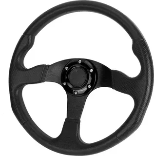 350 mm/14 Zoll Rennwagen-Sportlenkrad Deep Dish 6 Schrauben Universelles modifiziertes Rennlenkrad (schwarz)