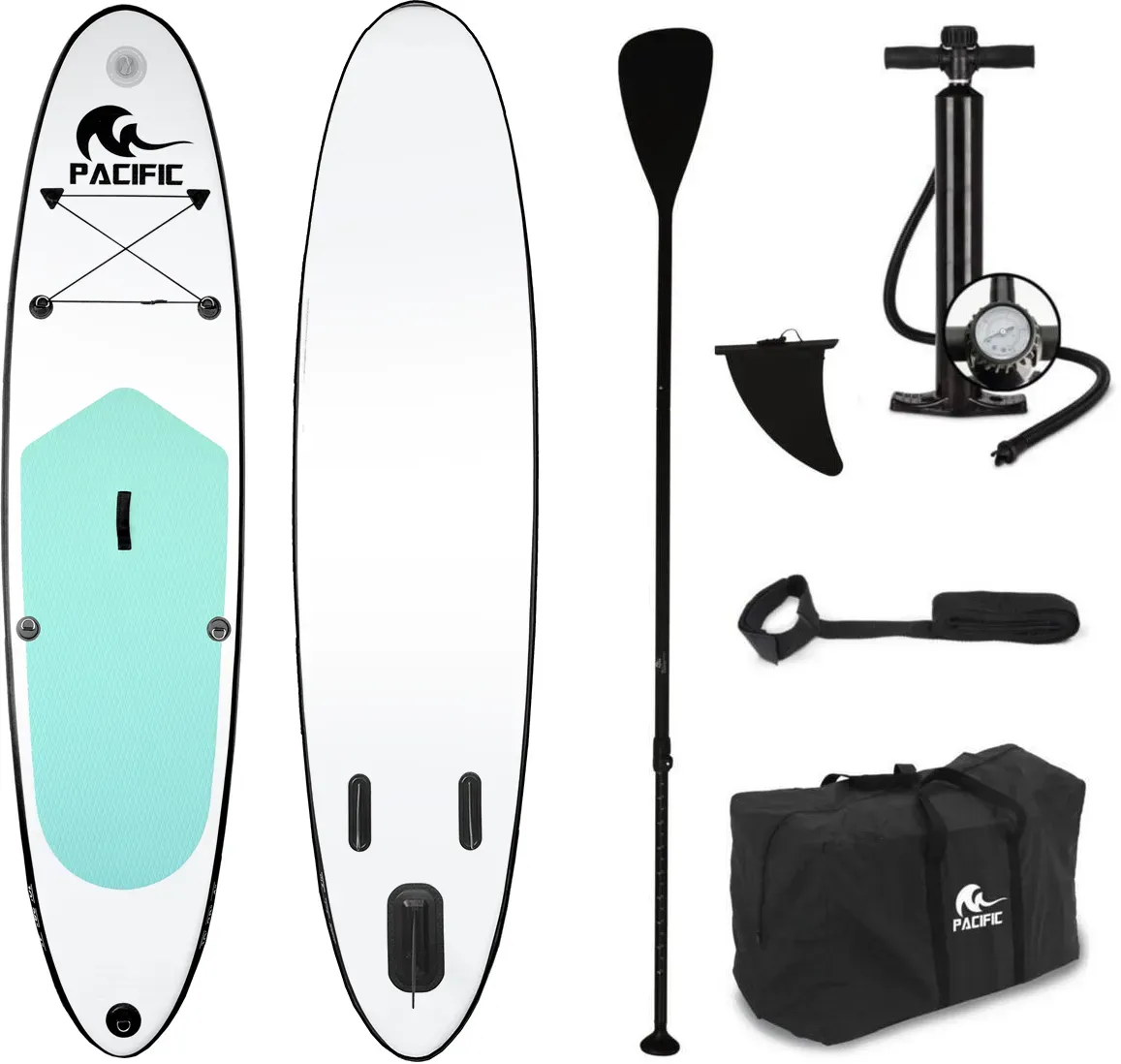 Pacific Special Edition Sup Board - 305 cm - Bis zu 100 kg - Weiß/Grün