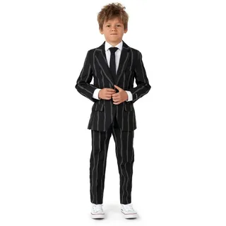 SuitMeister Partyanzug SuitMeister Boys Glow in the Dark Streifen Anzug, Für verkehrssichere Gentlemen: eleganter Anzug mit im Dunkeln leuchte schwarz 158-176