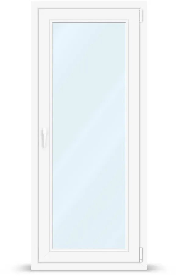 Balkontür Holz, Verkehrsweiß RAL 9016, Kiefer, Classic IV 68, 760x1760 mm, einteilig mit Drehkipp-Öffnung, individuell konfigurieren