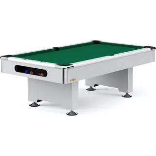 Automaten Hoffmann Billardtisch Club Pro III Dekor Weiß, EuroSpeed, Grün, 8 ft (224 x 112 cm)