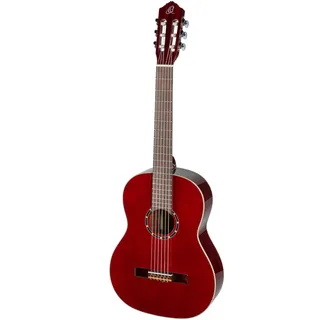 Ortega Guitars R121LWR Linkshänder Konzertgitarre (hochglanz Finish, Luxus Gigbag) weinrot