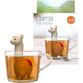 Winkee - Cute Animal Teesieb I Tee Ei für losen Tee I Tea Infuser lustig I Teesieb für Tasse I Gewürzsieb Silikon I Teekugel-Tier-Figur (Lama)
