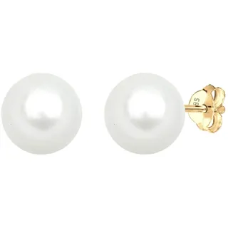 Elli PREMIUM - Muschelkernperlen Basic Klassisch 585 Gelbgold Ohrringe Damen (119.99 € / )