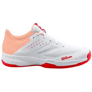 Wilson Kaos Stroke 2.0 Tennisschuh, Damen Gr. 41 1/3 Weiß/Pfirsich/Rot (White/Peach Parfait/Infrared)