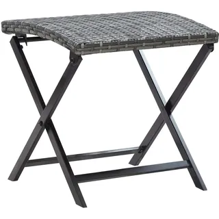 vidaXL Klapphocker Poly Rattan Grau