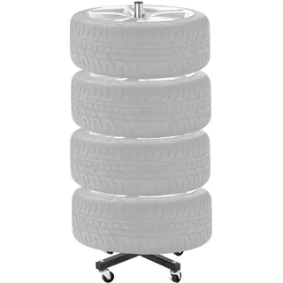 VEVOR Reifenlagerregal Reifenständer Stahl rollbar für 4 Reifen mit Felgen, platzsparender Reifenhalter für Reifen mit Einer Breite von bis zu 225 mm, max. Tragkraft 100 kg, ideal für Garage