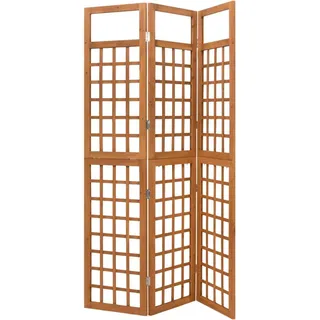 vidaXL Spalier/Paravent 3-teilig Massivholz Tanne 121x180,5 cm