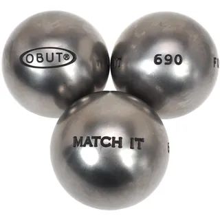 OBUT Match 115. IT Edelstahl 73 mm – Boccia-Kugeln Argent métalisé 690g