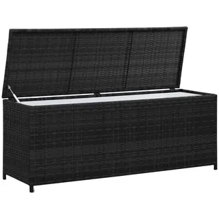 vidaXL Garden-Auflagenbox Schwarz 150x50x60 cm Poly Rattan