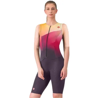 Castelli Integral Free Sanremo 3 ärmelloser Triathlonanzug - Black / Orange / Red - M