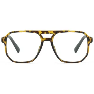 MAGIMODAC Herren Blaulichtfilter Lesebrillen Anti Blaues Licht Rechteckige Lesebrille Federscharnier Vintage Damen Computer-Lesebrille mit Doppelsteg (Tortoiseshell, 3.5, Dioptrien)