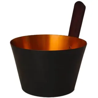 blumenberg gmbh Sauna Aufgusskübel / Saunaeimer gold/schwarz Aluminium gerader Griff