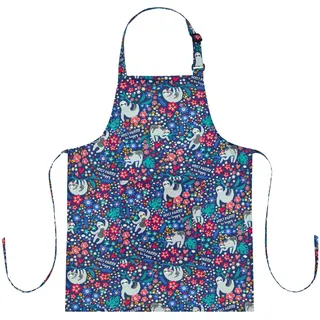 PALLTEX TEDDY Kinderschürze Schürze Kinder Kochschürze Kinder Kinderschürze Jungen Kochschürze Kinder mit Print und Grosse Tasche (Faultiere, S (3-5 Jahre)) - S (3-5 Jahre)