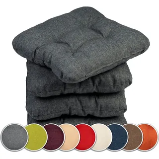 sunnypillow Stuhlkissen 45 x 45 x 8 cm grau 4-tlg.