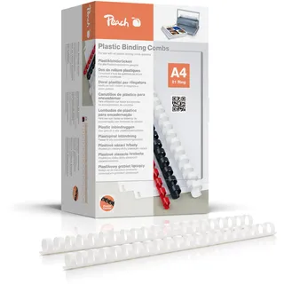 Peach Plastikbinderücken A4 weiss, 100 Stück