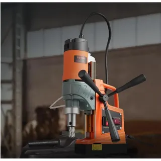 Vevor Profi Kernbohrmaschine Magnetbohrmaschine Magnetkraft 12500 N, 850 U/min 1450 W Magnetbohrmaschine 40 mm Bohrdurchmesser, Magnetkernbohrsystem für Schiffsbau, Brückenbau usw. Orange