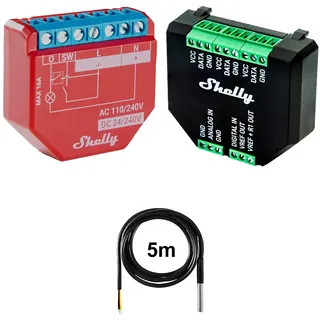 Shelly 1PM Gen3 16A DC-AC Power Metering opt. Plus Addon & DS18B20 Temp Sensor