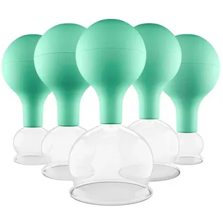 PULOX Schröpfgläser Set aus Echtglas Grün 5 St Gerät