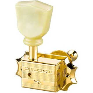 Schaller »G-SERIES DELUXE KEYSTONE MACHINE HEADS - GOLD - 3L/3R - SINGLE RING - SOLID HEADSTOCK POST 21.7mm« Mechaniken für E-Gitarre - Set mit 6 Stück