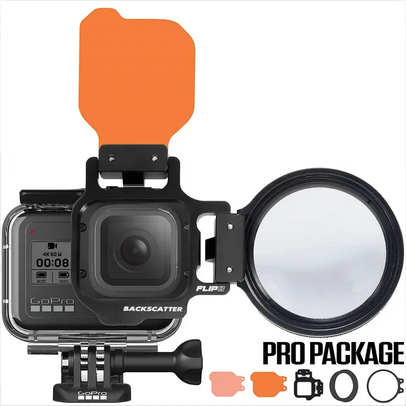 Backscatter FLIP10 zwei GoPro Filter mit SHALLOW, DIVE Filter und MacroMate für (GoPro HERO 11/10/9/8/7/6/5)