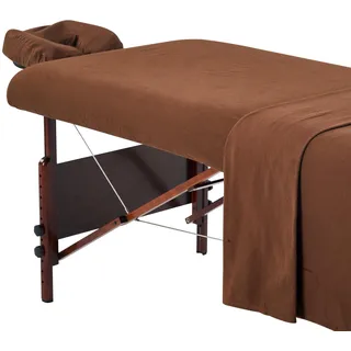 MASTER MASSAGE EQUIPMENT Master Massage liege Flanell Blatt Set 3 in 1 Liegedecke, flache Platte, Gesichts-Kissenbezug Dunkle Schokolade