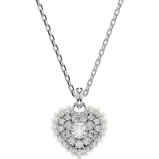 Swarovski Kette mit Anhänger Herz, Weiß, Rhodiniert - OS