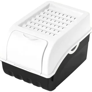 Rival Kartoffelbox Gemüsebox für ca. 5 kg Kartoffelkiste 29 x 19 x 18,5 cm Kartoffel Gemüse Aufbewahrung Vorratsbox Vorratsdose weiß/anthrazit