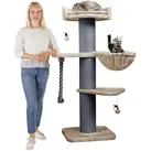 HAPPYPET Premium Kratzbaum Grosse Katzen Stabil 'Cooper' – 150 cm Großer Katzenbaum   Cappuccino