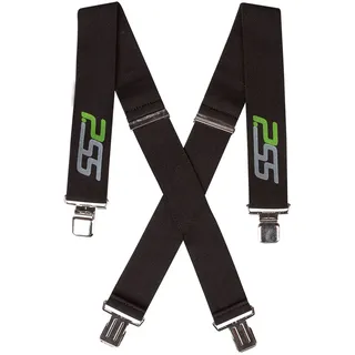 PSS Hosenträger mit Clips für Schnittschutzhose - Jagdhosenträger mit Längenverstellung Schwarz - Breite Hosenträger für Jäger und Arbeitshosen - Einheitsgröße