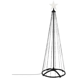 ECD Germany Weihnachtsbaum Außen 150 cm 154 LED Warmweiß, Metall