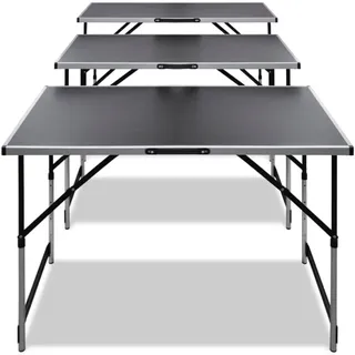 vidaXL Tapeziertisch 100 x 60 x 94 cm 3 Stk. schwarz 140641