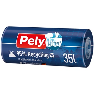 Pely Zugbandbeutel 95 Prozent Recycling klimaneutral 35L 14 Stück