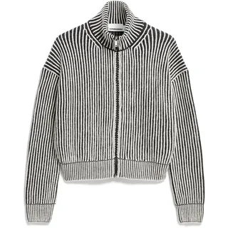 ARMEDANGELS Damen Strickjacke Loose Fit aus Bio-Woll Mix MEDEAA VANISE Loose Fit Black-oatmilk - XL