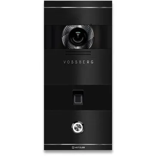 Metzler VDM10 2.0 Video Sprechanlage mit Türöffner (Stromversorgung) & Fingerprint - Anschluss LAN POE - Türsprechanlage mit HD-Kamera - 1 Familienhaus Sprechanlage - in RAL 9005 Tiefschwarz | Niko