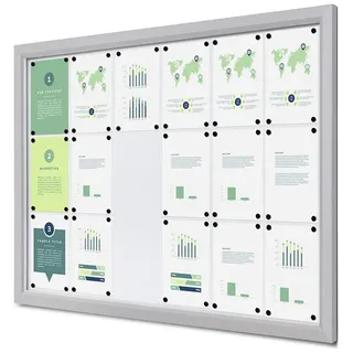Showdown Displays Abschließbarer Schaukasten SLIM Outdoor - 18x DIN A4