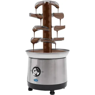 TONFEION Schokobrunnen Edelstahl - 4 Etagen, 190W Schokoladenbrunnen mit Temperaturregelung, 1.2L Kapazität, Schokostreusel für Hochzeiten, Partys, Geburtstage (Silber)