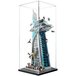 Acryl-Vitrine für Lego 76269 Avengers Tower Modell, 3 mm staubdichte Schaukasten, Vitrine kompatibel mit Lego 76269 (Modell nicht im Lieferumfang enthalten) (Transparent 3 mm)