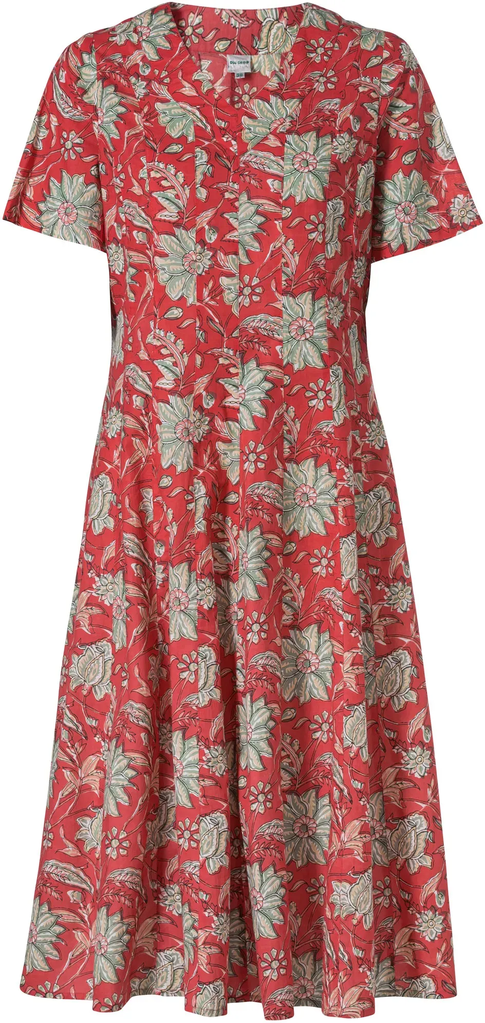 Baumwoll-Kleid, Druck koralle, 46