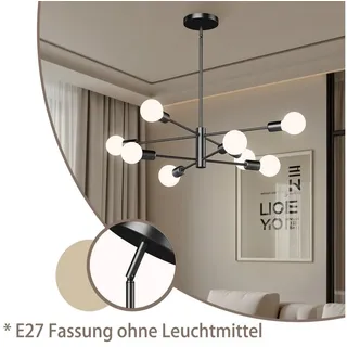 Mupoo LED Kronleuchter Pendelleuchte Modern 4/6/8 Flammig Deckenlampe Wohnzimmer Hängeleuchte, Flammig, ohne Leuchtmittel, mit E27 Fassung für Wohnzimmer,Küche,Esszimmer,Flur