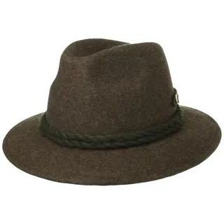 Faustmann Trachtenhut mit Zierknöpfen Herren - Hut aus 100% Wollfilz - Wasserabweisender Filzhut - Einfarbiger Wanderhut - Sommer/Winter braun XL (60-61 cm) - 60-61