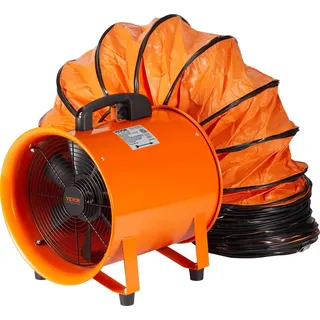 Vevor Bauventilator 367-W-AC-Motor Baugebläse 2800 U/min Baulüfter Gebläse 2574 CFM (4373 m3/h) Axiallüfter mit 10 m Schlauch Axialgebläse 79 dB Geräuschpegel Industrielüfter