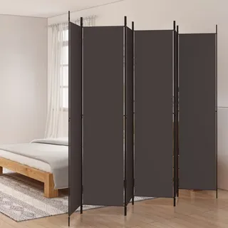 WIFESE 6-TLG. Paravent Braun 300x220 cm Stoff Trennwand Raumteiler Modern Raumtrenner Paravent Raumteiler Innen Balkon Sichtschutz Privaten Ankleidebereich für Wohnzimmer Schlafzimmer Vielseitig