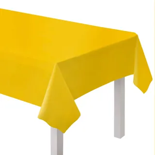 amscan 9915405-205 - Buttercup Yellow Umweltfreundliche, Wiederverwendbare Kunststoff-Tischdecke, 2,74 m