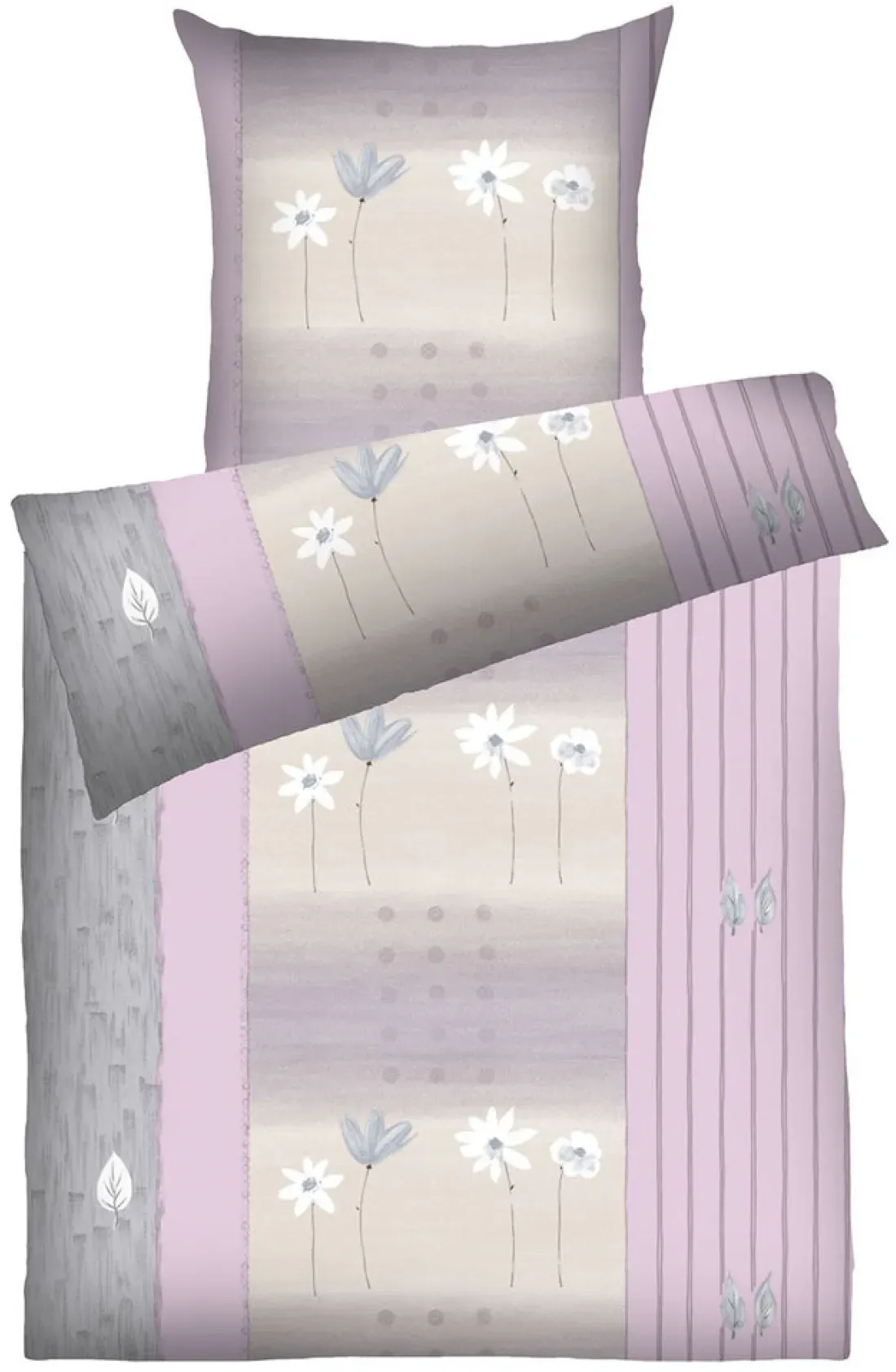 Dyckhoff Weichfrottier Bettwäsche 'Annabell' flieder (Größe: 155 x 200 cm + 80 x 80 cm)