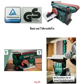 Parkside Band- und Tellerschleifer PBTS 370 B2, 370 Watt