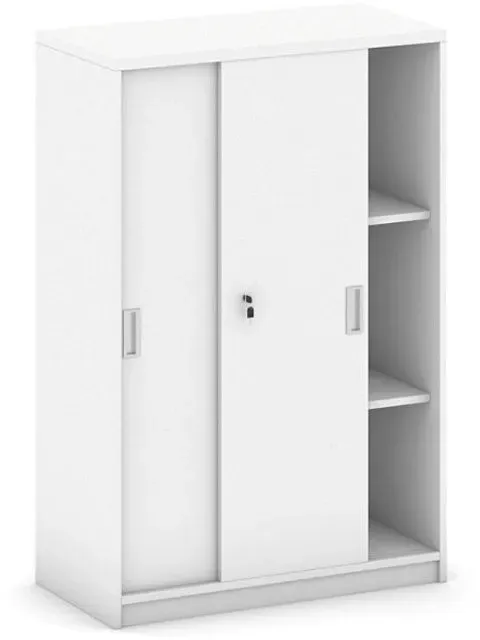 Schiebetürenschrank MIRELLI, 800 x 400 x 1200 mm, weiß