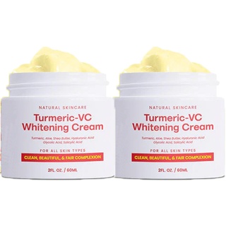 Liacsy Tumeric-VC Whitening Cream, Turmeric Face Cream, Vitamin C Cream for Face & Body, Turmeric Facial Moisturizer for Dark Spots, Wrinkles, Moisturizing (120g)