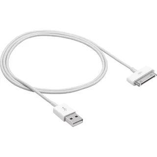 Akyga USB-Kabel USB-A Stecker, Apple 30pol. Stecker 1.00 m Weiß AK-USB-08